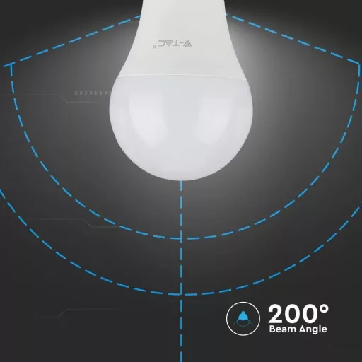 V-TAC LED izzó  csomag (3 db) E27 A60 10.5W 200° 4000K gömb - 217353