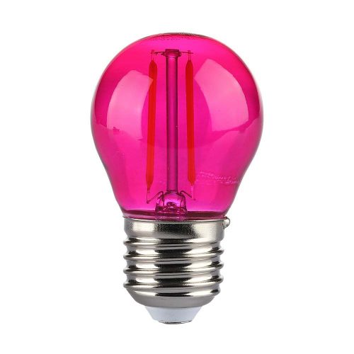 V-TAC LED filament COG lámpa E27 G45 2W pink kisgömb - 217410