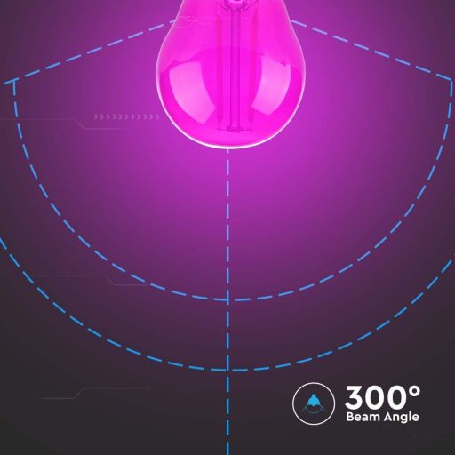 V-TAC LED izzó filament COG  E27 G45 2W pink kisgömb - 217410