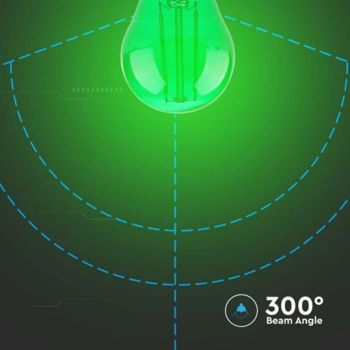V-TAC LED izzó filament COG  E27 G45 2W zöld kisgömb - 217411