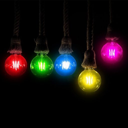 V-TAC LED izzó filament COG  E27 G45 2W kék kisgömb - 217412
