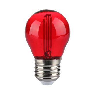   V-TAC LED izzó filament COG  E27 G45 2W piros kisgömb - 217413