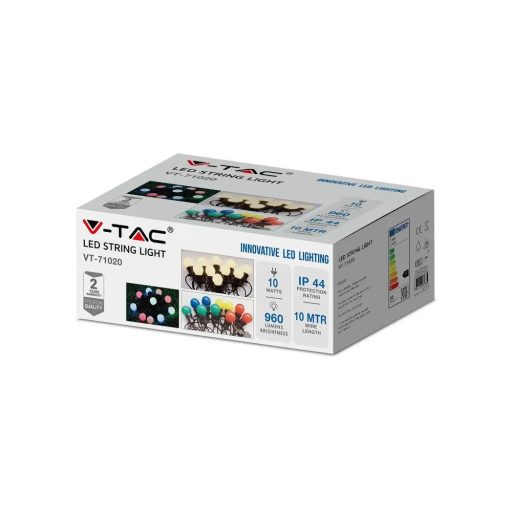 V-TAC 20 x 0.5W LED Fényfüzér 10m 20 izzó EU 6000K - 217440