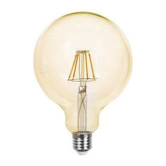  V-TAC Borostyán LED izzó filament COG  E27 G125 12.5W 2200K nagygömb - 217456