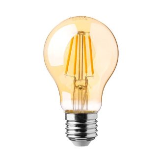   V-TAC Borostyán LED izzó filament COG  E27 A60 12W 2200K gömb - 217457