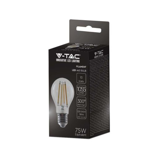 V-TAC Átlátszó LED izzó filament COG  E27 A60 12W 6400K gömb - 217460