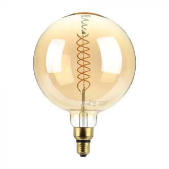   V-TAC Dimmelhető borostyán LED izzó filament COG  E27 G200 8W 1800K nagygömb - 217462