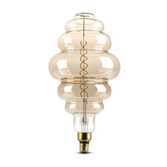   V-TAC Dimmelhető füstszínű LED izzó filament COG  E27 S200 8W 1800K nagygömb - 217465