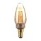 V-TAC Borostyán LED izzó filament COG  E14 C35 2W 1800K gyertya - 217472