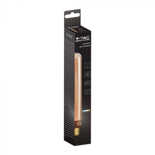 V-TAC Borostyán LED izzó filament COG  E27 T30 2W 1800K - 217473