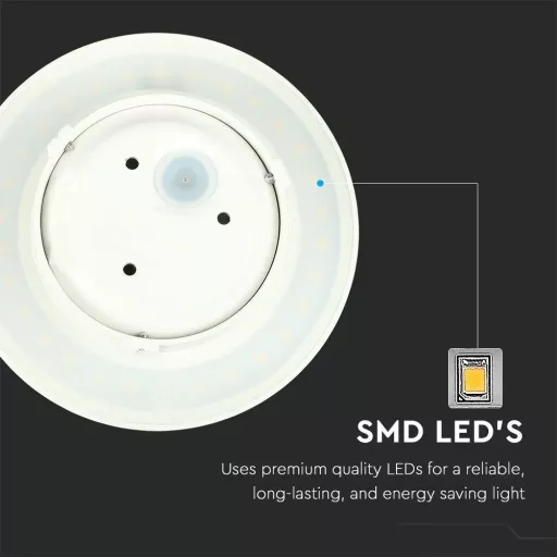 V-TAC 8W led fali lámpatest kerek, fehér 4000K - IP65 - 217527