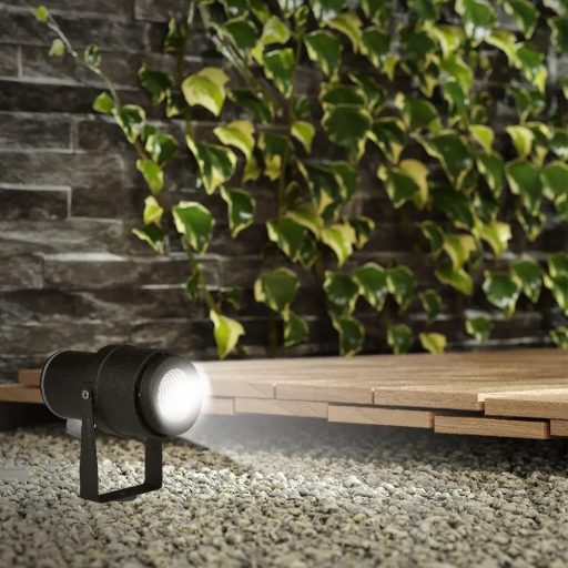 V-TAC LED 12W leszúrható kerti lámpa - fekete - 3000K - 217544
