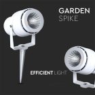 V-TAC LED 12W leszúrható kerti lámpa - fehér - 4000K - 217548