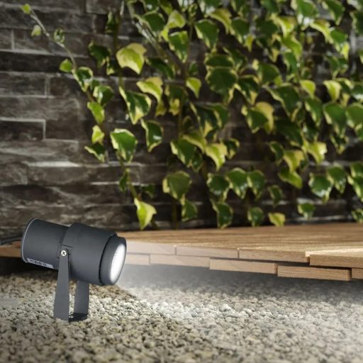 V-TAC LED 12W leszúrható kerti lámpa - szürke - 3000K - 217550