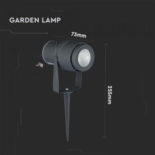 V-TAC LED 12W leszúrható kerti lámpa - szürke - 3000K - 217550