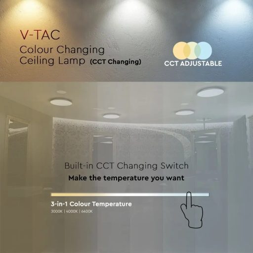V-TAC LED mennyezeti lámpa csillagos búrával 36W 3 az 1-ben - 217608
