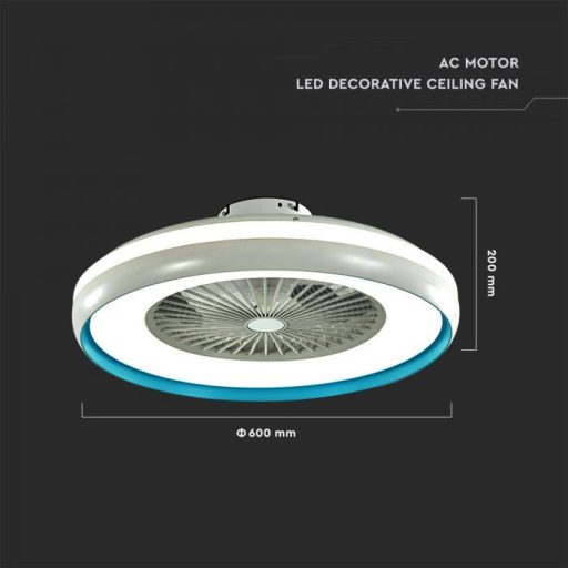 V-TAC 45W Mennyezeti ventilátor RF távirányítóval CCT LED Lámpa - 217934