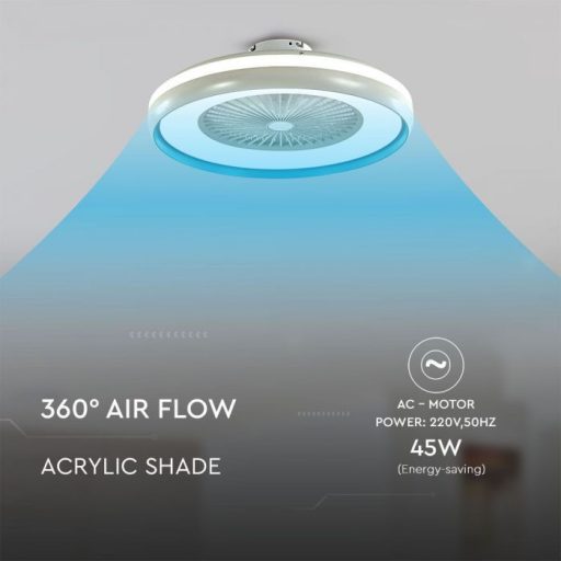 V-TAC 45W Mennyezeti ventilátor RF távirányítóval CCT LED Lámpa - 217934