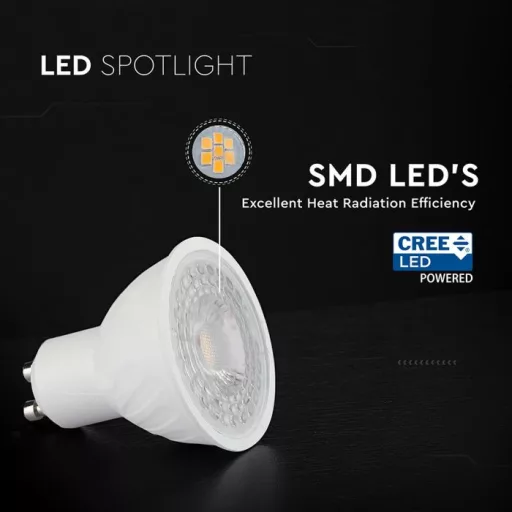 V-TAC LED spotlámpa  GU10 MR16 4.5W 38° 4000K spot (CREE Chip) - 217976
