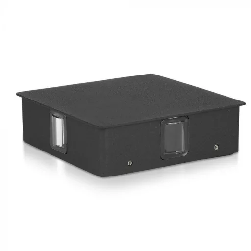 V-TAC 4W led fali lámpatest négyzet, fekete 3000K - IP65 - 218211