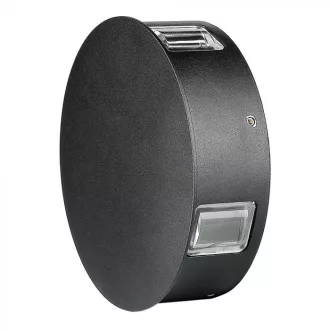   V-TAC 4W led fali lámpatest kerek, fekete 3000K - IP65 - 218215