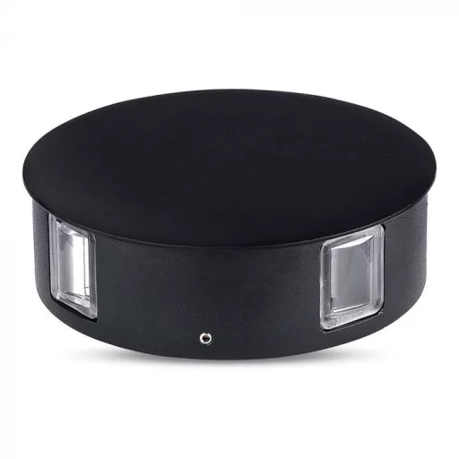 V-TAC 4W led fali lámpatest kerek, fekete 3000K - IP65 - 218215