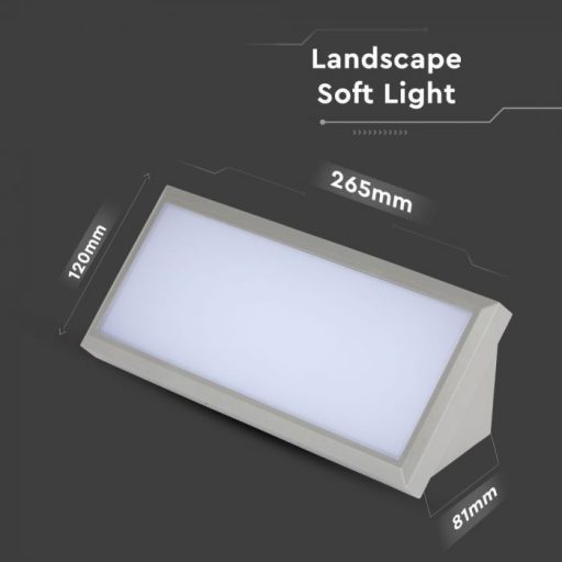 V-TAC 12W LED kültéri lámpa IP65 szürke színű 4000K - 218234