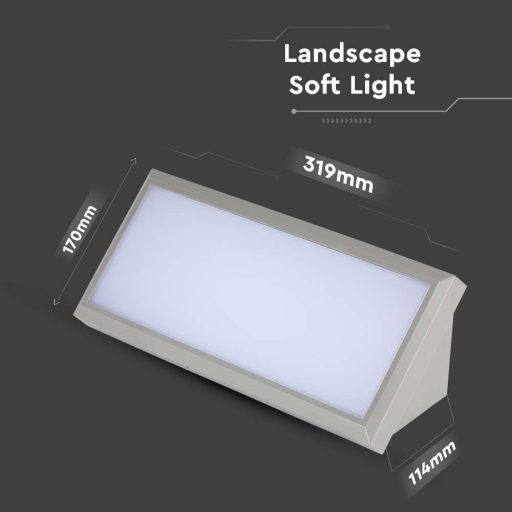 V-TAC 20W LED kültéri lámpa IP65 szürke színű 3000K - 218236