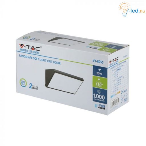 V-TAC 20W LED kültéri lámpa IP65 szürke színű 4000K - 218237
