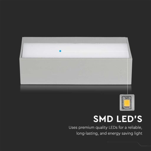 V-TAC 9W LED Fel/Le világító kültéri lágy fény IP65 szürke színű 3000K - 218239
