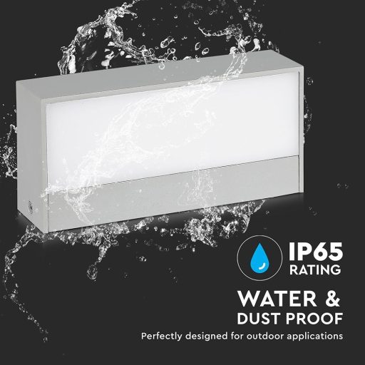 V-TAC 9W LED Fel/Le világító kültéri lágy fény IP65 szürke színű 3000K - 218239