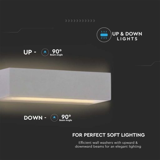 V-TAC 9W LED Fel/Le világító kültéri lágy fény IP65 szürke színű 3000K - 218239