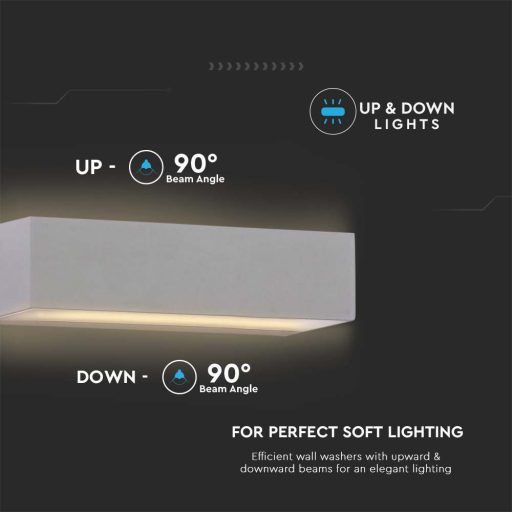 V-TAC 12W LED Fel/Le világító kültéri lágy fény IP65 szürke színű 6400K - 218244