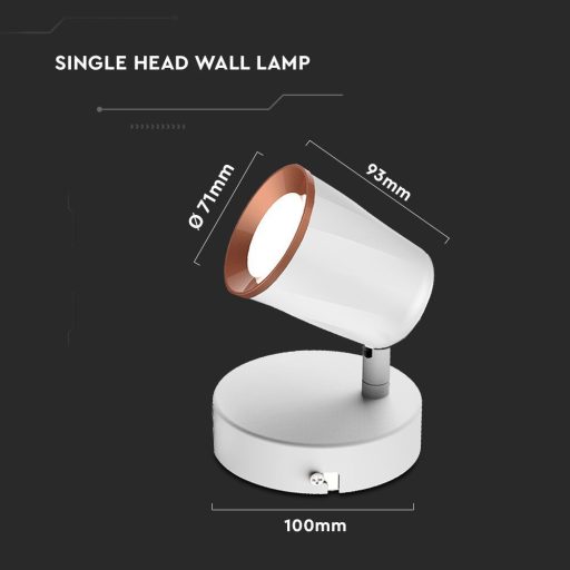 V-TAC 6W LED Fali lámpa fehér 3000K - 218250