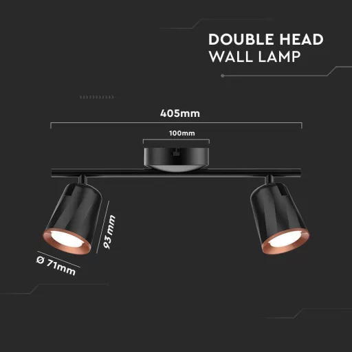 V-TAC LED 12W mennyezeti lámpa fekete - 3000K - 218255