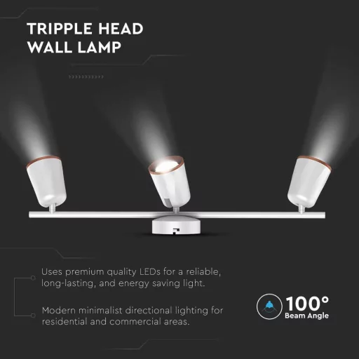 V-TAC LED 15W mennyezeti lámpa fehér  - 3000K - 218258