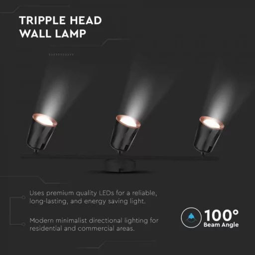 V-TAC LED 15W mennyezeti lámpa fekete  - 4000K - 218261