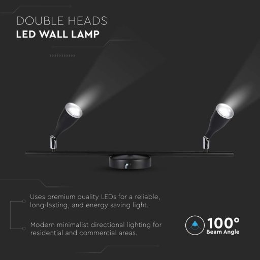 V-TAC 9W led spot lámpa - fekete - 4000K - 218269