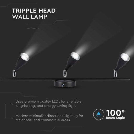 V-TAC 13.5W led spot lámpa - fekete - 4000K - 218273