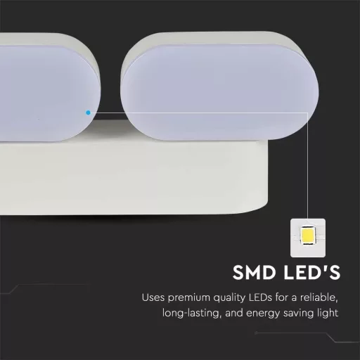 V-TAC 10W LED Fali lámpa mozgatható fehér színű 3000K - IP65 - 218292