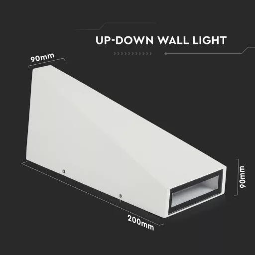 V-TAC LED fali lámpatest 6W fehér 3000K - IP65 - 218295