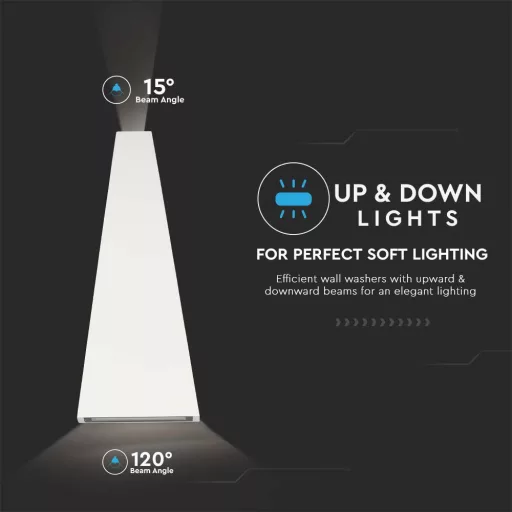 V-TAC LED fali lámpatest 6W fehér 3000K - IP65 - 218295