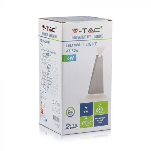 V-TAC LED fali lámpatest 4W fekete 3000K - IP65 - 218297