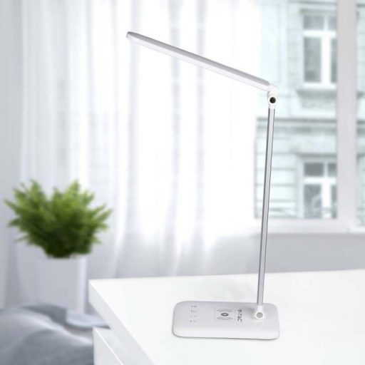 V-TAC LED asztali lámpa 7W 3in1 vezeték nélküli telefon töltővel - fehér - 218519