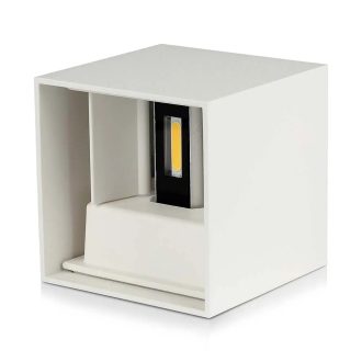   V-TAC 12W LED Fali lámpa Bridgelux Chip fehér színű négyzet alakú 3000K - IP65 - 218527