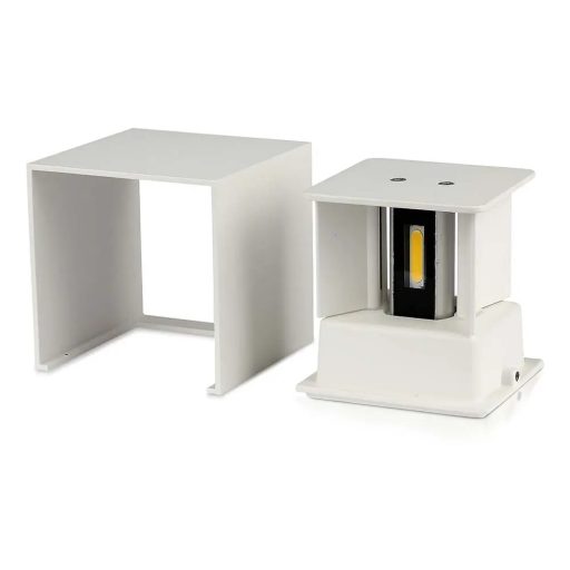 V-TAC 12W LED Fali lámpa Bridgelux Chip fehér színű négyzet alakú 3000K - IP65 - 218527