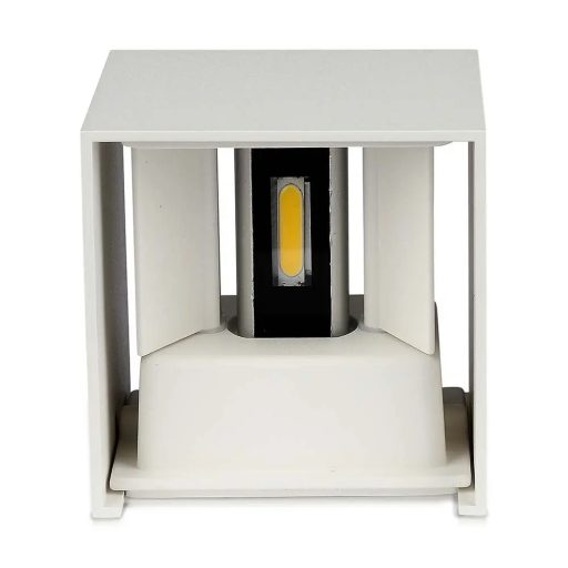 V-TAC 12W LED Fali lámpa Bridgelux Chip fehér színű négyzet alakú 3000K - IP65 - 218527