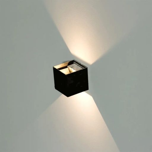 V-TAC 12W LED Fali lámpa Bridgelux Chip fekete színű négyzet alakú 3000K - IP65 - 218529