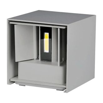   V-TAC 11W LED Fali lámpa Bridgelux Chip szürke színű négyzet alakú 3000K - IP65 - 218531