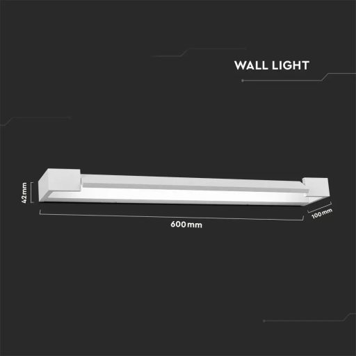 V-TAC 18W LED Fali lámpa IP44 fehér színű 4000K - 218534